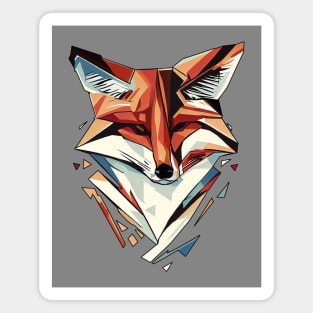 Cute elegant fox | Black, Blue, and Orange Magnet